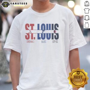 Premium St. Louis City Sc St. Louis Cardinals St. Louis Blues And Cut Text T-Shirt