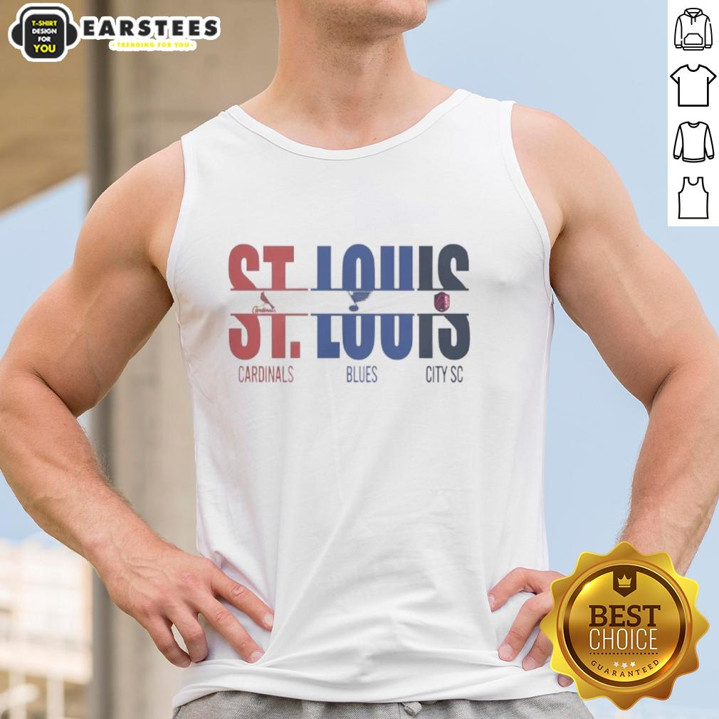 Premium St. Louis City Sc St. Louis Cardinals St. Louis Blues And Cut Text T-Shirt - Image 4