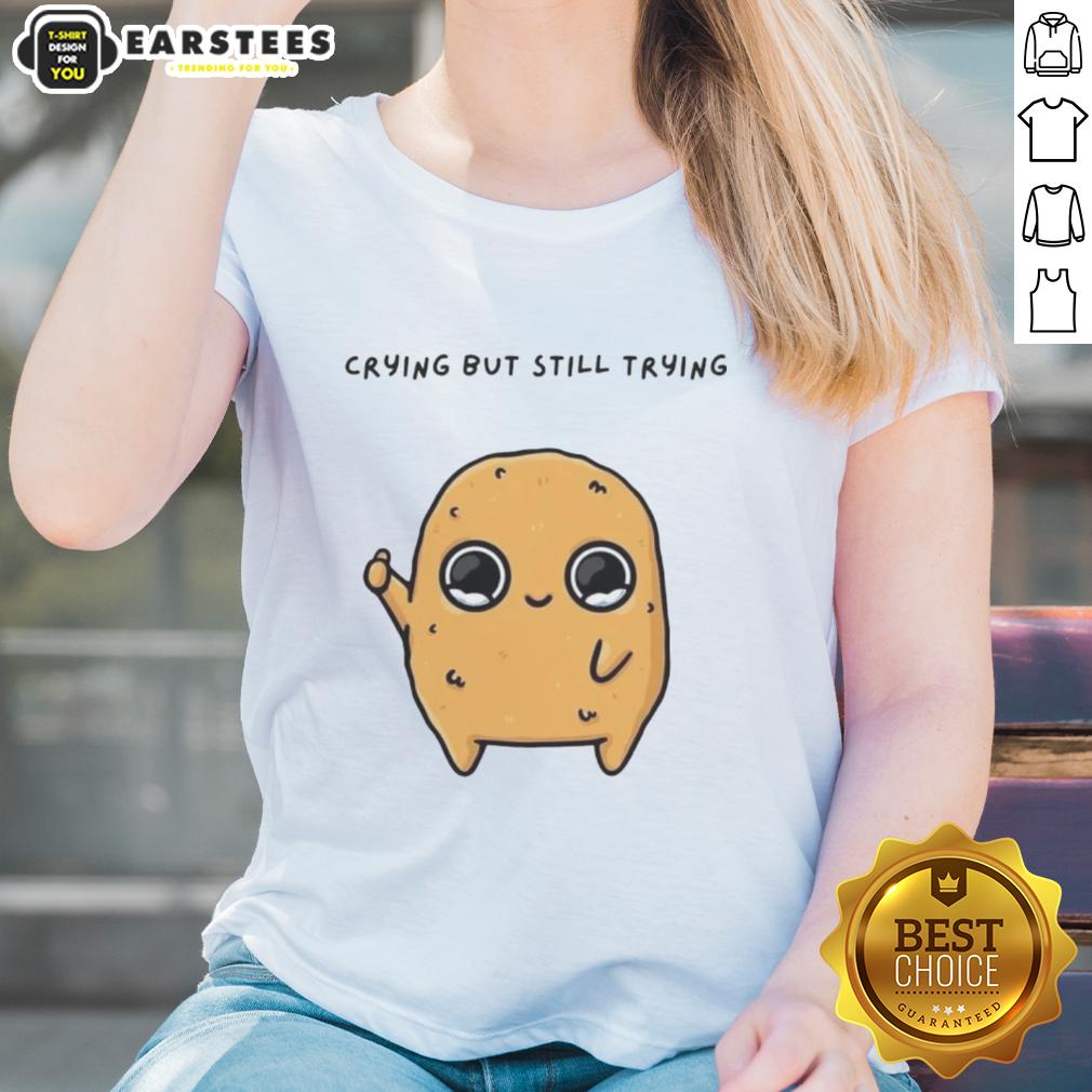 Pretty Sad Nuggie Crying But Trying Mascot Cartoon T-Shirt - Image 3