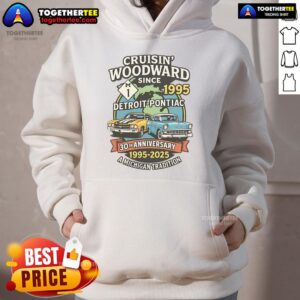 Alternative view of Top Cruisin' Woodward Since 1995 Detroit To Pontiac 30th Anniversary Michigan M1 T-Shirt