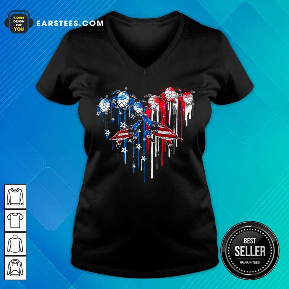 Top Heart Turtles American Flag Shirt - Image 5
