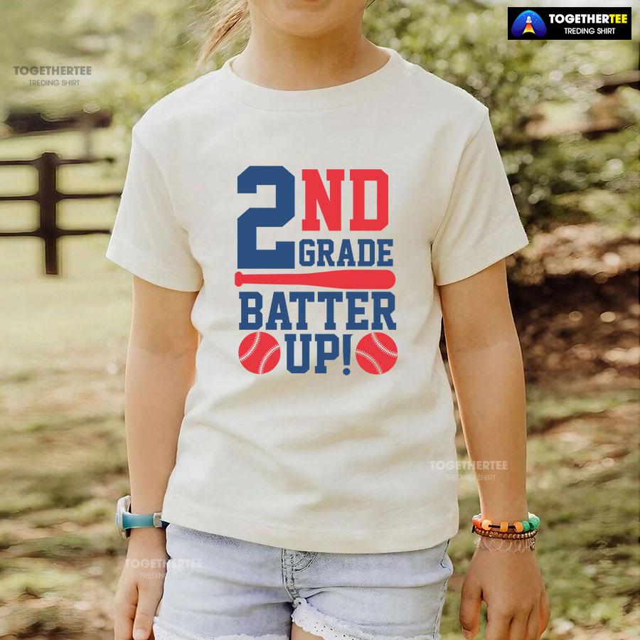 2nd Grade Batter Up Baseball Second Grade Student Back To School T-Shirt - Image 4