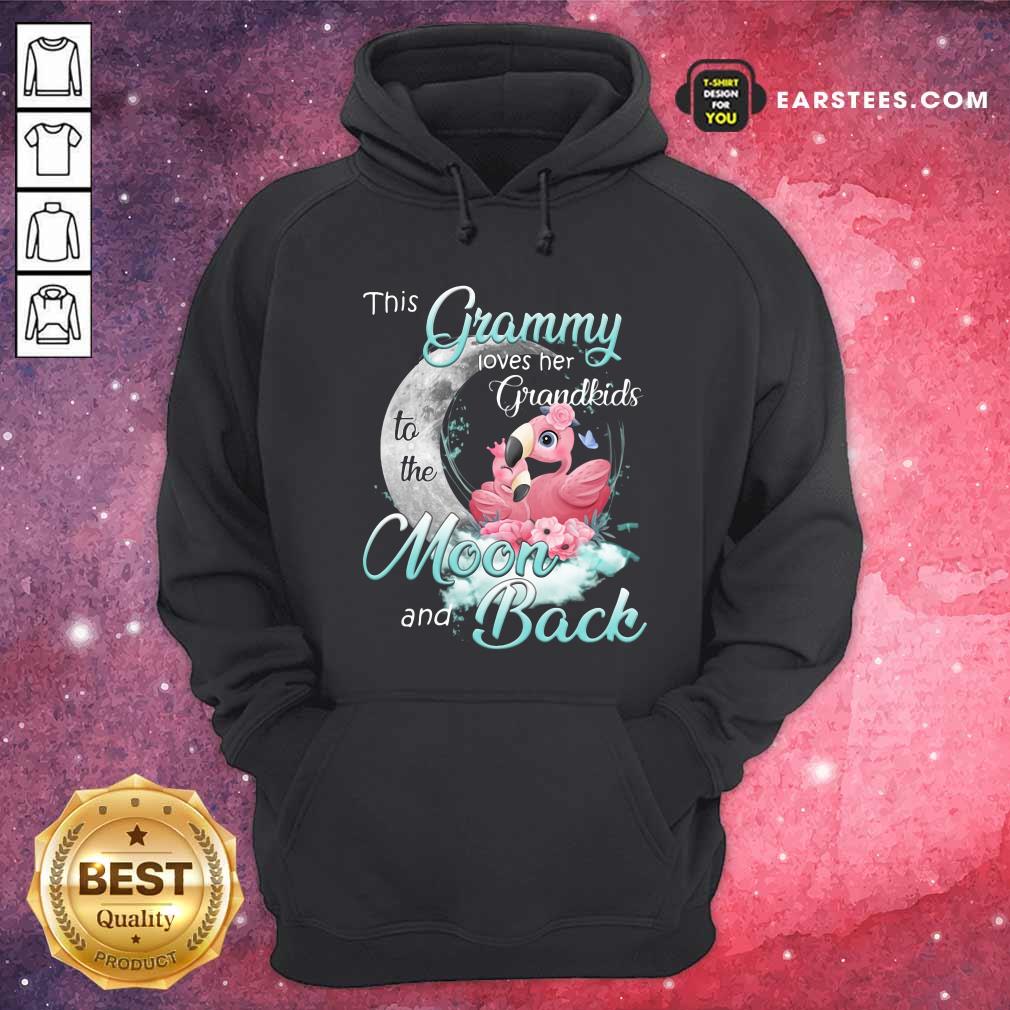 Perfect Flamingo This Grammy Loves Her Grandkids To The Moon And Back Shirt - Image 2
