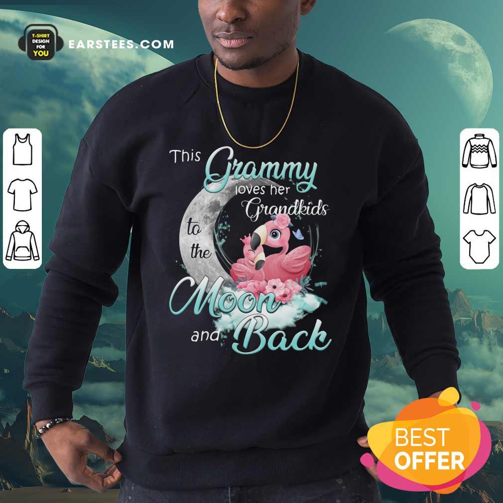Perfect Flamingo This Grammy Loves Her Grandkids To The Moon And Back Shirt - Image 5