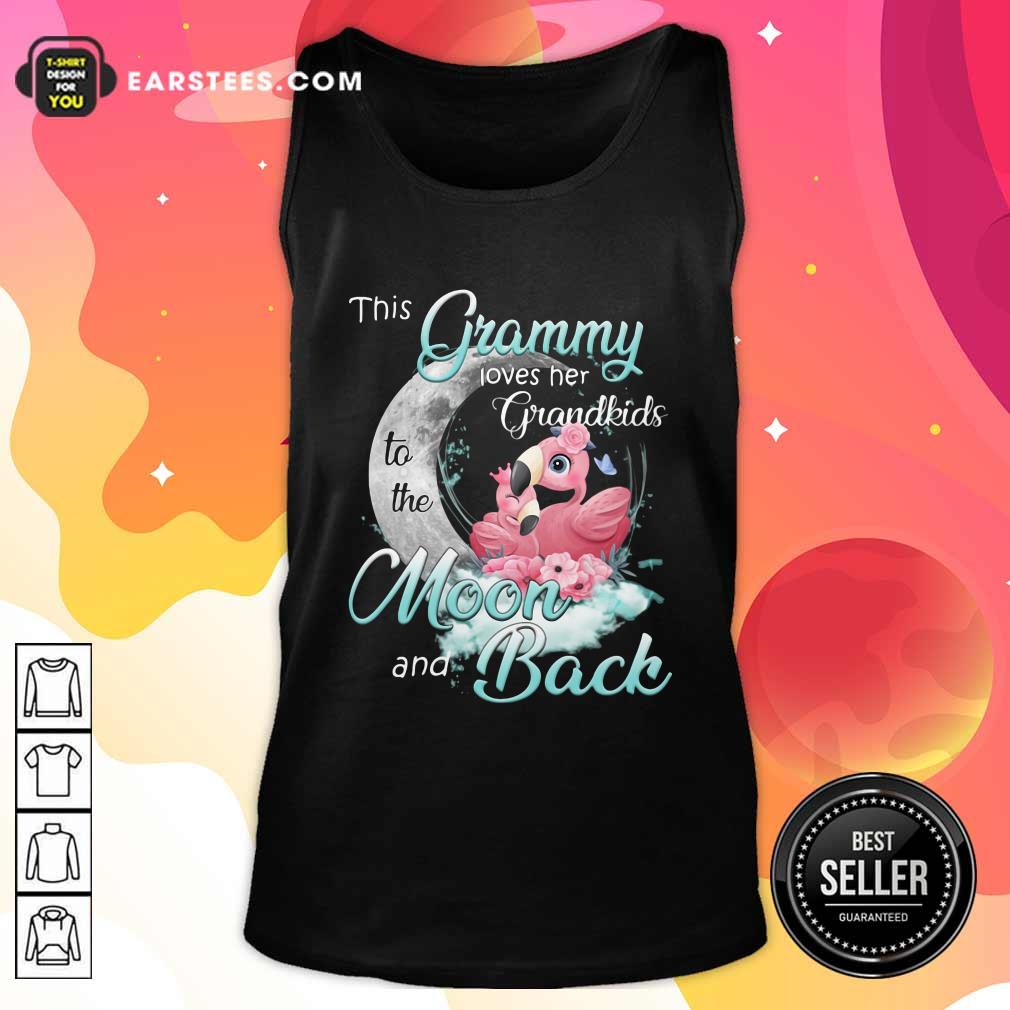 Perfect Flamingo This Grammy Loves Her Grandkids To The Moon And Back Shirt - Image 4