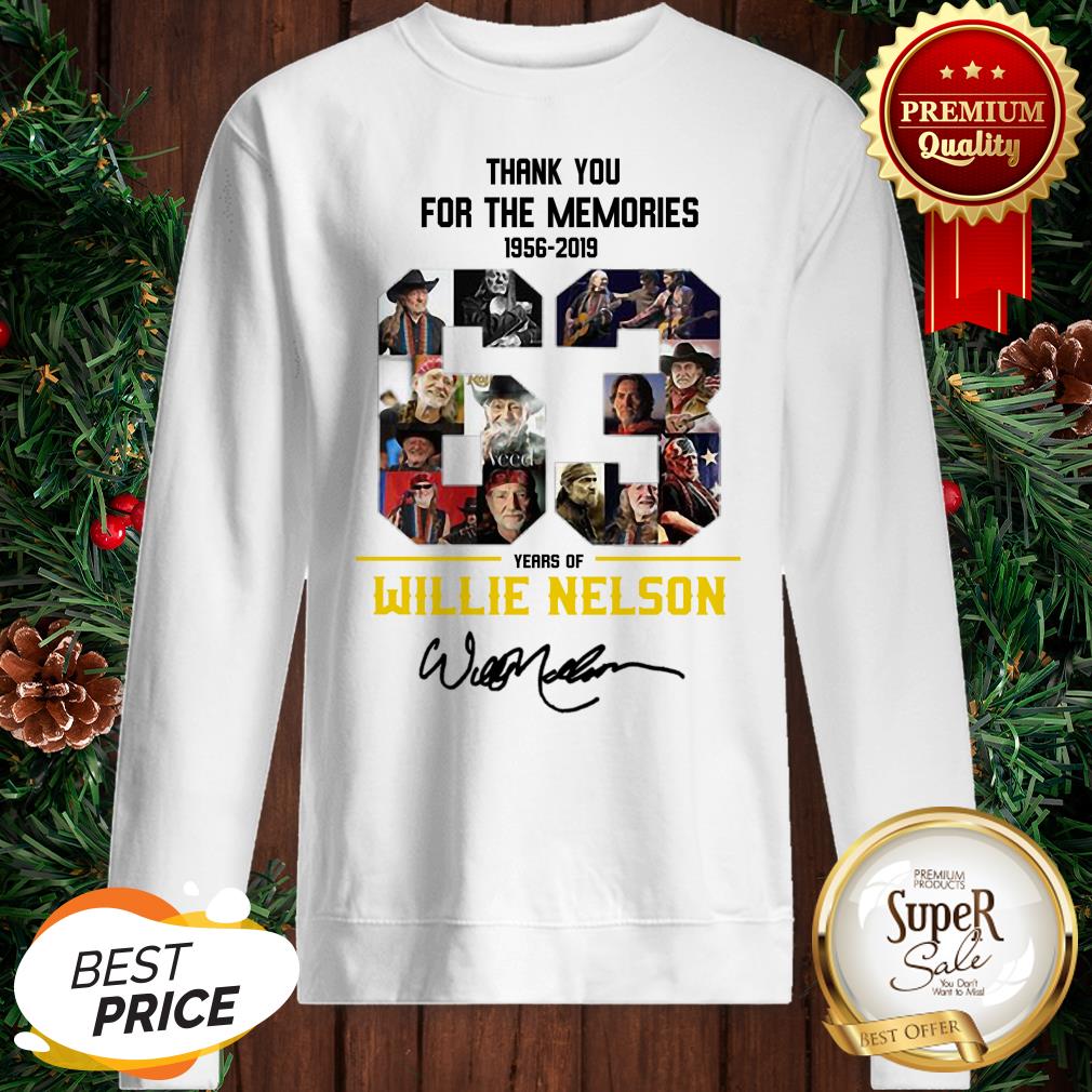 63 Years Of Willie Nelson 1956-2019 Signatures Thank You For The Memories Shirt - Image 4