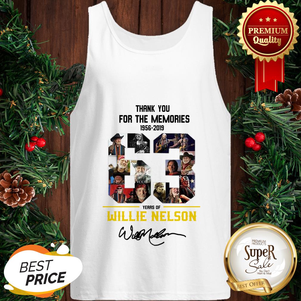63 Years Of Willie Nelson 1956-2019 Signatures Thank You For The Memories Shirt - Image 3