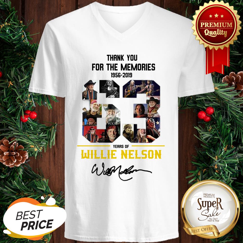 63 Years Of Willie Nelson 1956-2019 Signatures Thank You For The Memories Shirt - Image 2