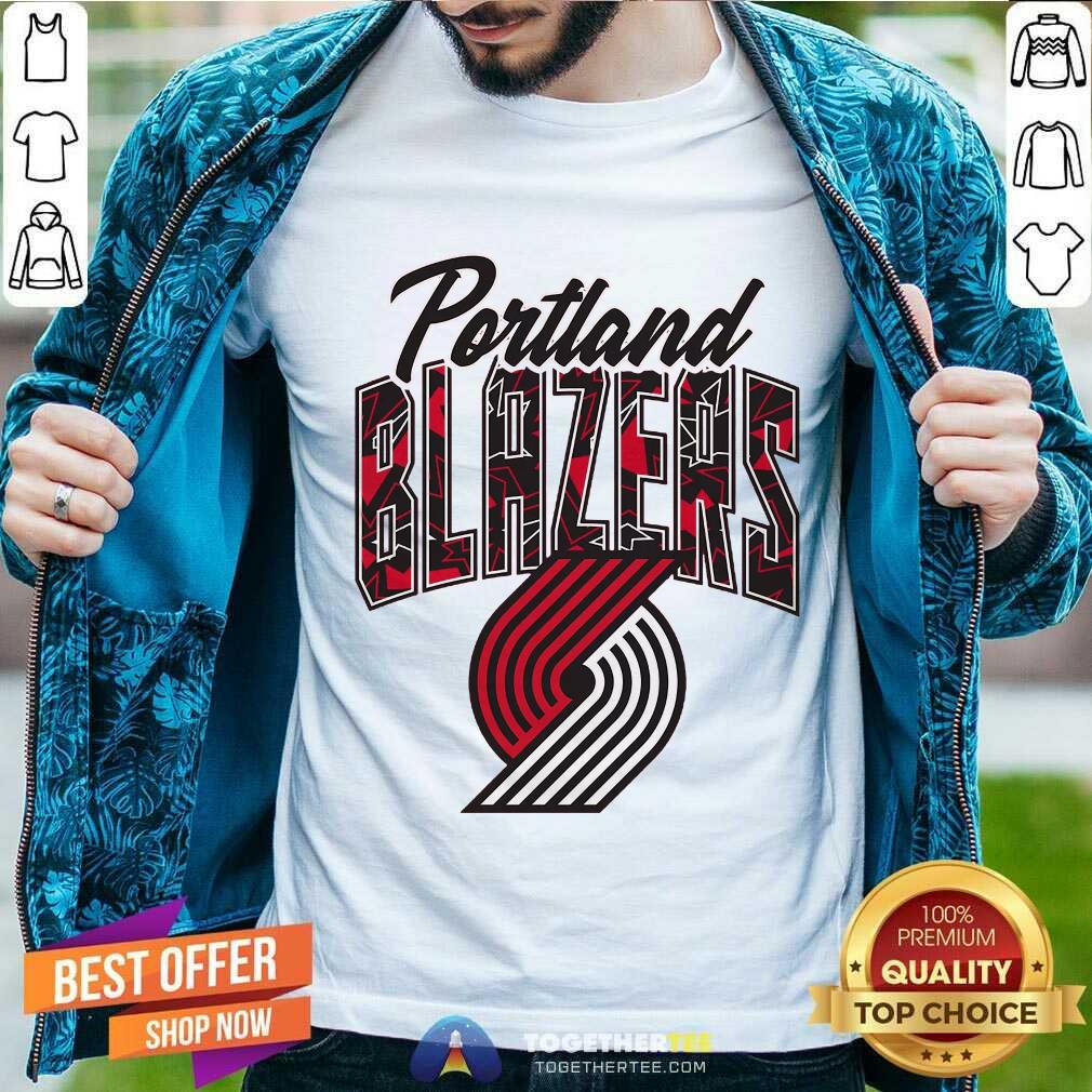 Nice Portland Trail Blazers Red Tri-Ball T-Shirt