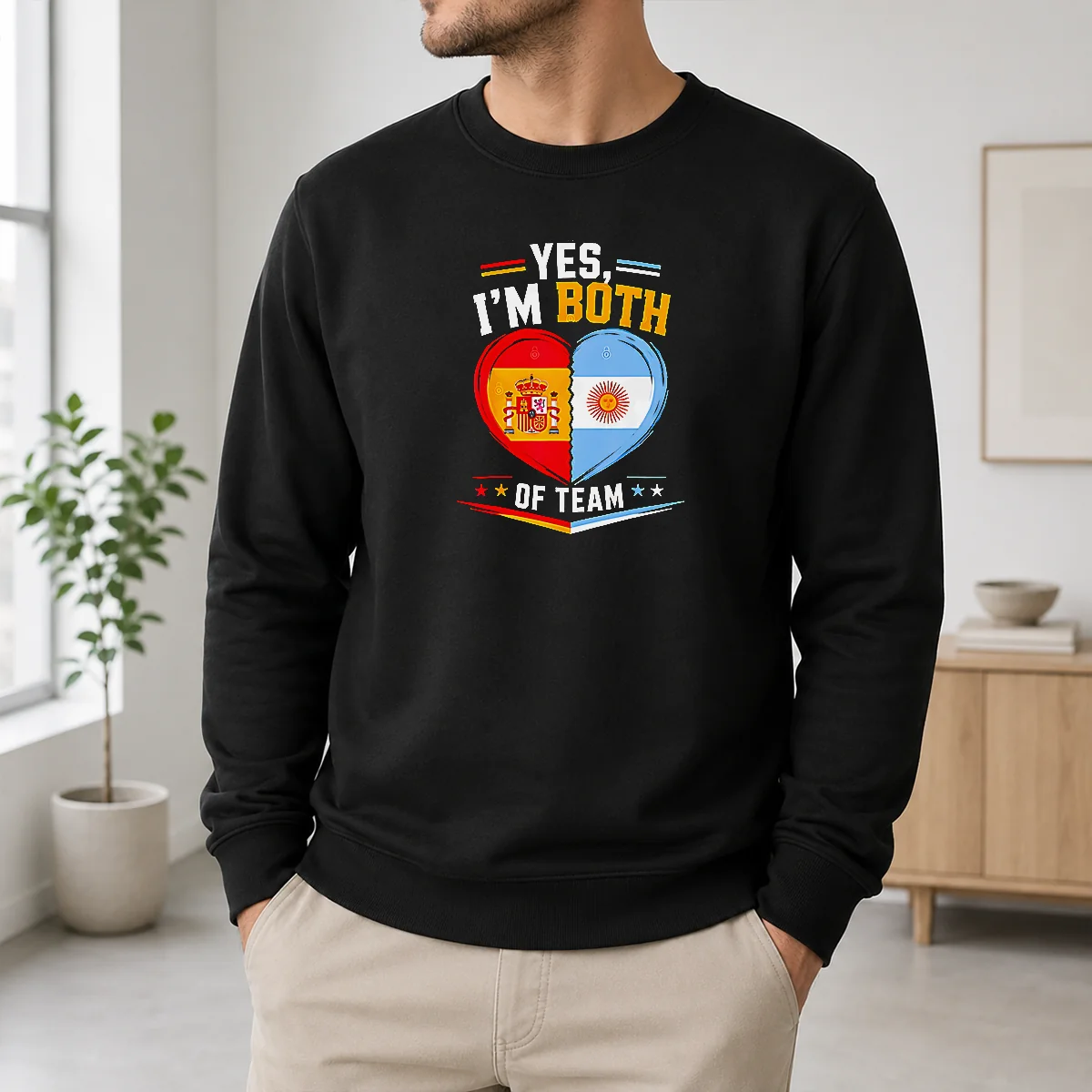 Pretty Yes I'm Both Of Team Spain And Argentina Heart Flag Shirt - Image 6