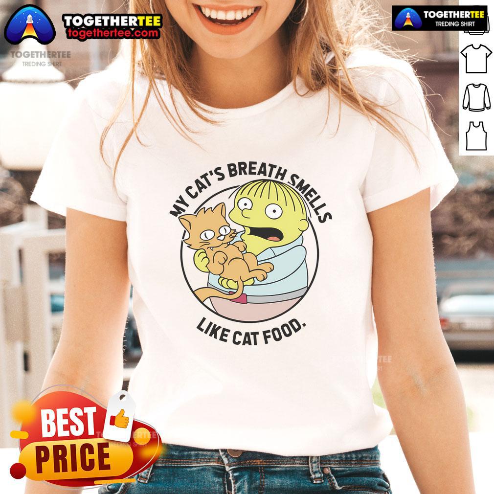 Good The Simpsons Ralph Wiggum My Cat's Breath Smells Like Cat Food T-Shirt - Image 3