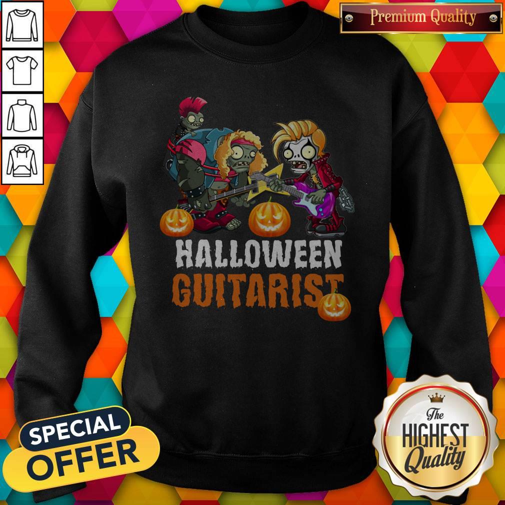 Nice Zombie Play Guitar Halloween Guitarist Shirt - Image 2