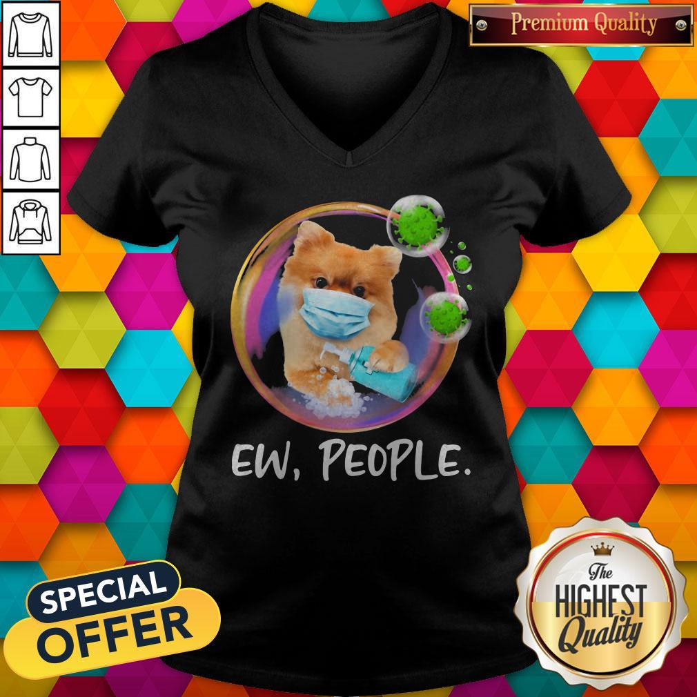 Official Pomeranian Safety Bubble Face Mask Ew People Shirt - Image 4