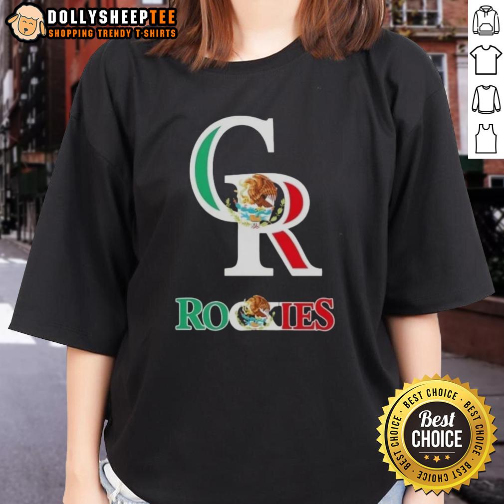 Hot Colorado Rockies Baseball X Mexican Flag T-Shirt - Image 3