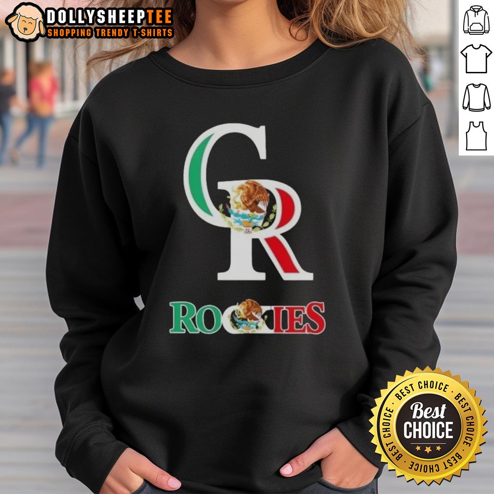 Hot Colorado Rockies Baseball X Mexican Flag T-Shirt - Image 5