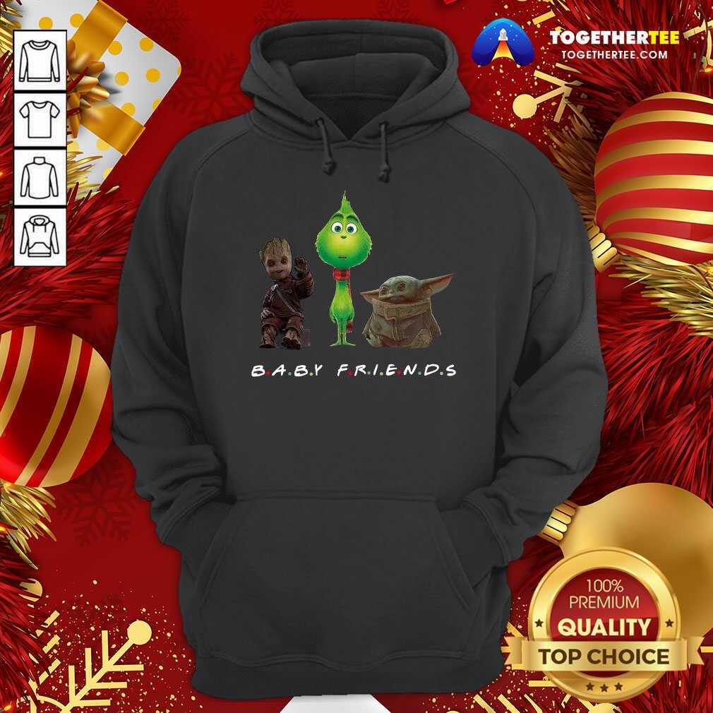 Cute Baby Groot And The Grinch And Baby Yoda Baby Friends Shirt - Image 5