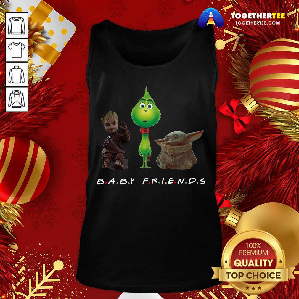 Cute Baby Groot And The Grinch And Baby Yoda Baby Friends Shirt - Image 3