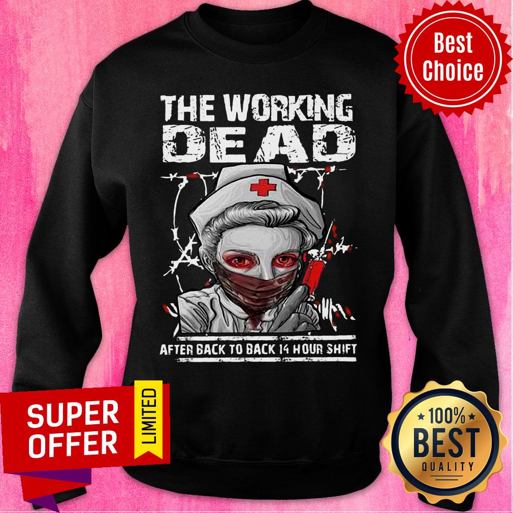 Nurse The Working Dead RN After Back To Back 14 Hour Shift Halloween Shirt - Image 5