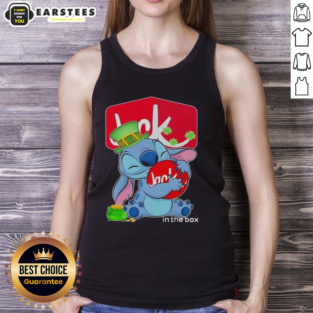 Cute Stitch Hug The Jack In The Box Logo Happy Patrick's Day T-Shirt - Image 4