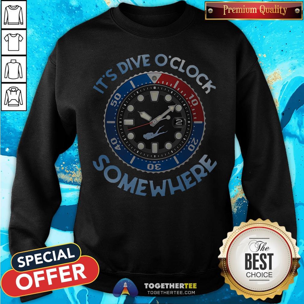 Nice Scuba Diving It's Dive O'clock Somewhere Shirt - Image 4