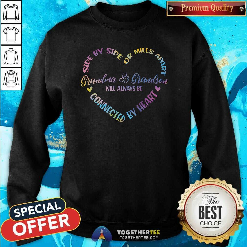 Nice Side By Side Grandma And Grandson Heart T-Shirt - Image 4