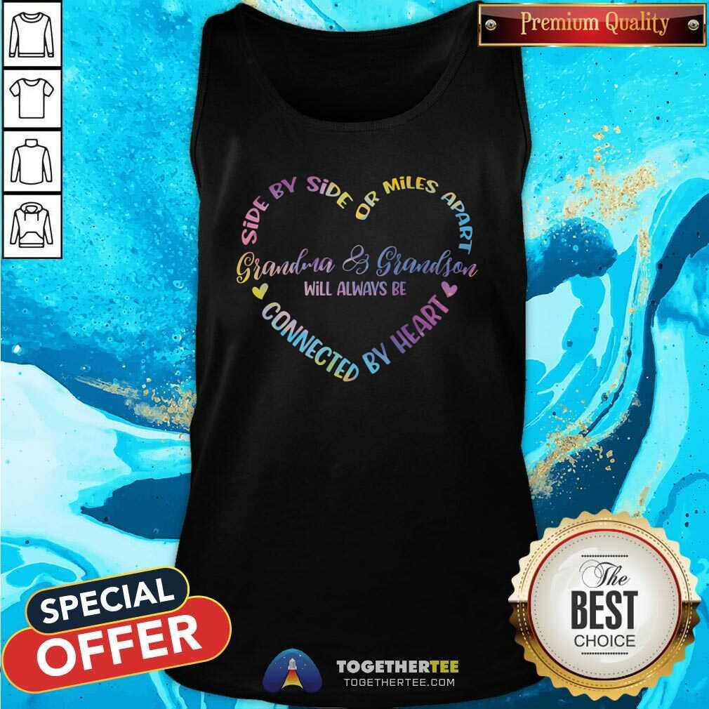 Nice Side By Side Grandma And Grandson Heart T-Shirt - Image 3