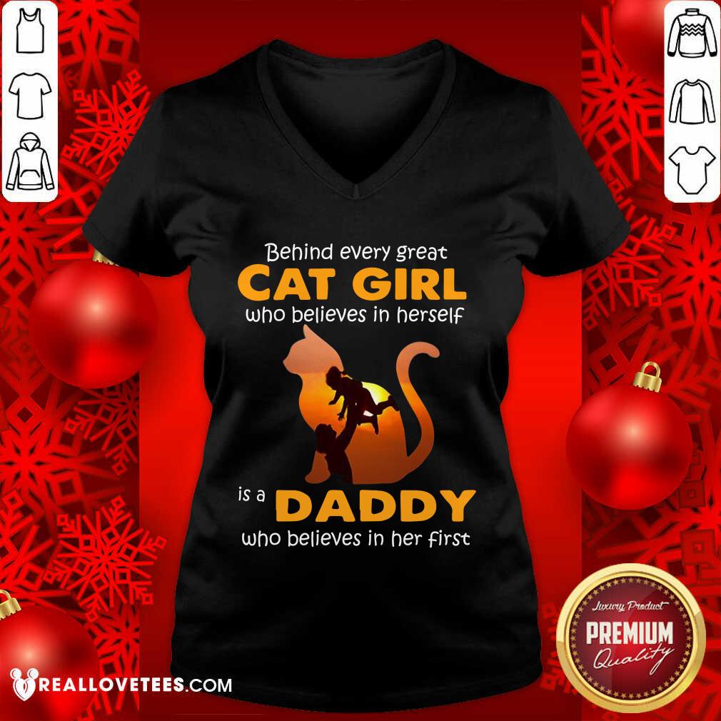 Behind Every Great Cat Girl Who Believes Is A Daddy Shirt - Image 3