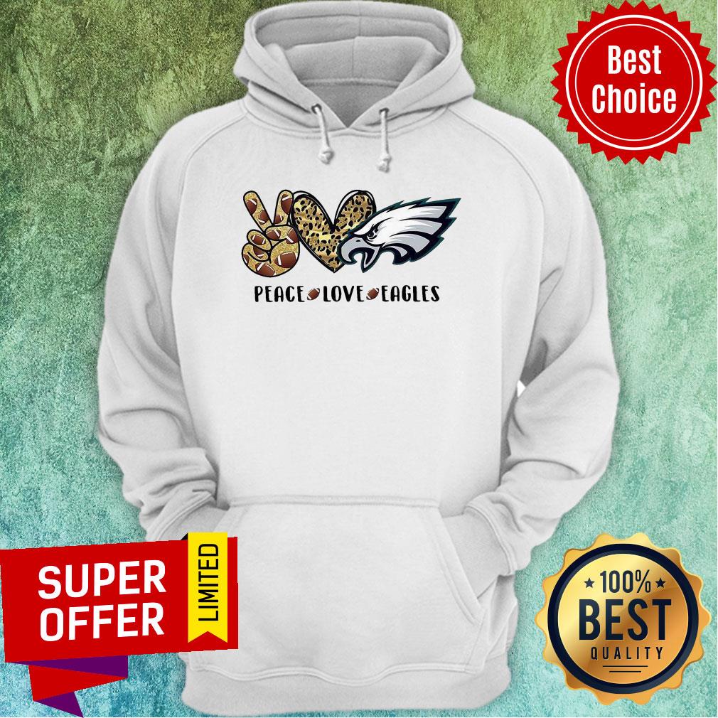 Nice Peace Love Eagles Heart Rugby Leopard Skin Shirt - Image 3