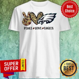 Nice Peace Love Eagles Heart Rugby Leopard Skin Shirt