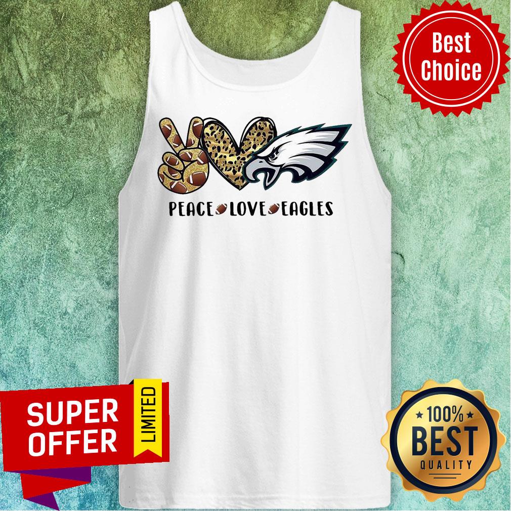 Nice Peace Love Eagles Heart Rugby Leopard Skin Shirt - Image 5