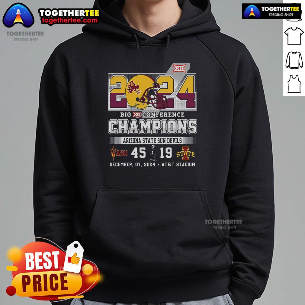 Top Arizona State 45-19 Iowa State 2024 Big 12 Conference Champions T-Shirt - Image 2