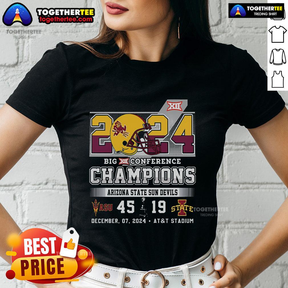 Top Arizona State 45-19 Iowa State 2024 Big 12 Conference Champions T-Shirt - Image 3