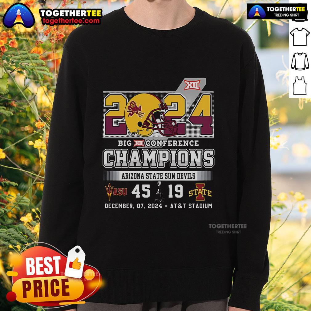 Top Arizona State 45-19 Iowa State 2024 Big 12 Conference Champions T-Shirt - Image 5