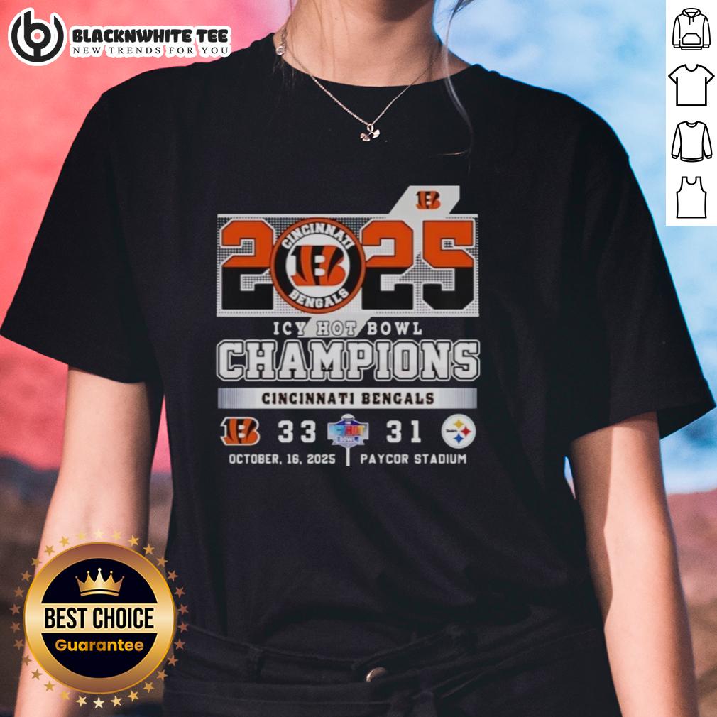 Pretty Cincinnati Bengals Vs Pittsburgh Steelers ICY Hot Bowl Champions 2025 T-Shirt - Image 3