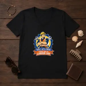 Alternative view of Funny Labour Day Proud Worker Vector Shirt For Hardworking Fans Shirt