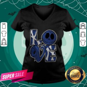 Alternative view of New York Yankees Jack Skellington And Sally Love Shirt