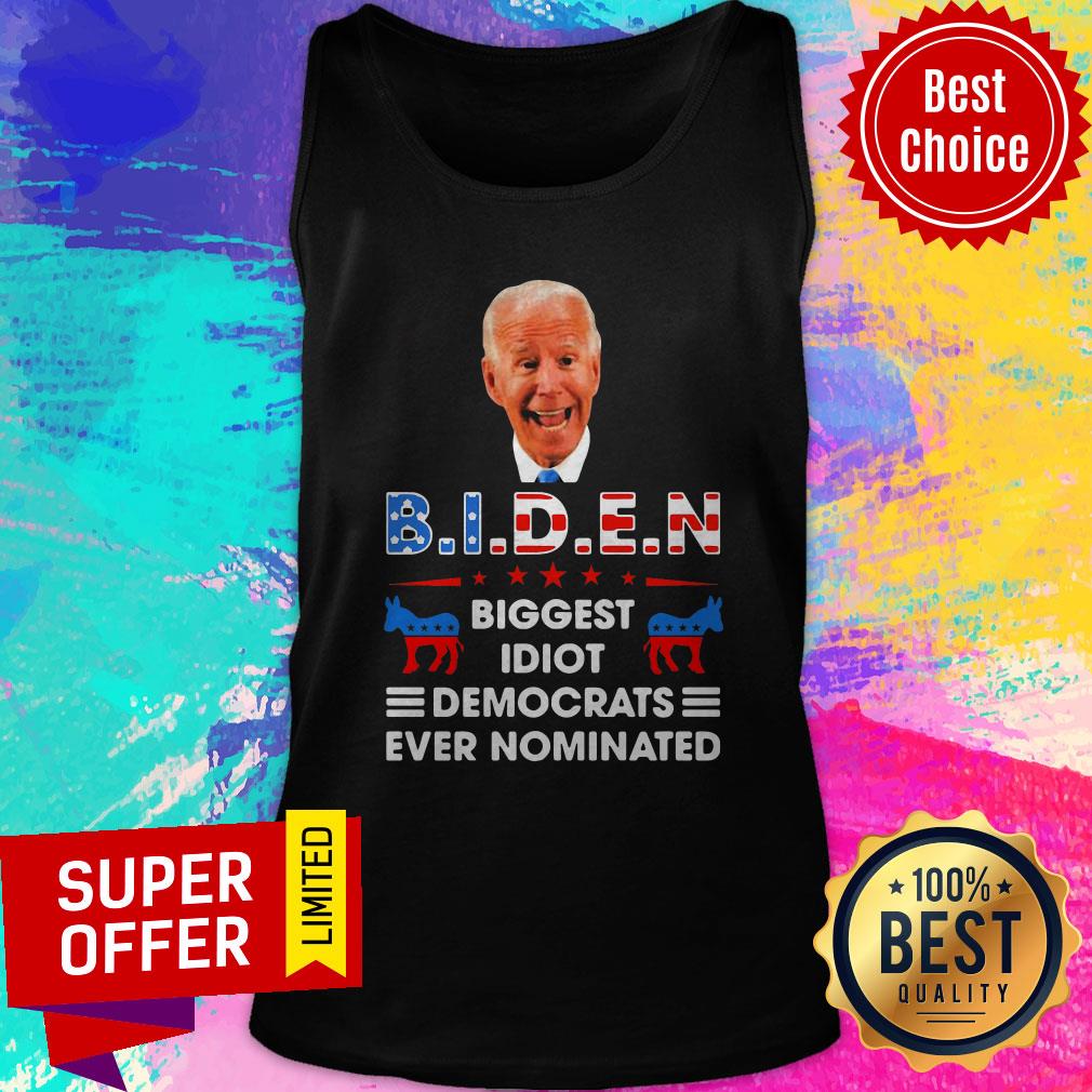 Biden Biggest Idiot Democrats Ever Nominated American Flag 2021 Shirt - Image 2