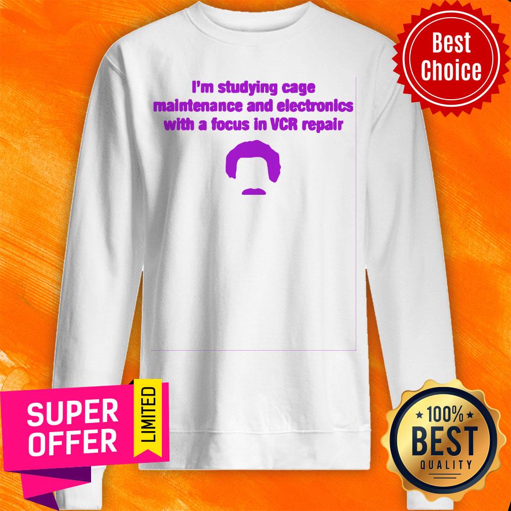 Nice I'm Studing Cage With A Focus In VCR Repair Pocket Shirt - Image 5