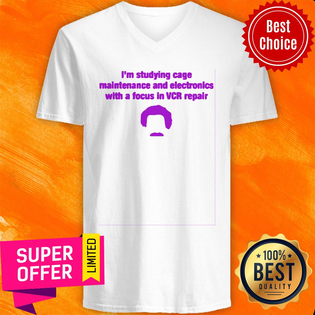 Nice I'm Studing Cage With A Focus In VCR Repair Pocket Shirt - Image 3