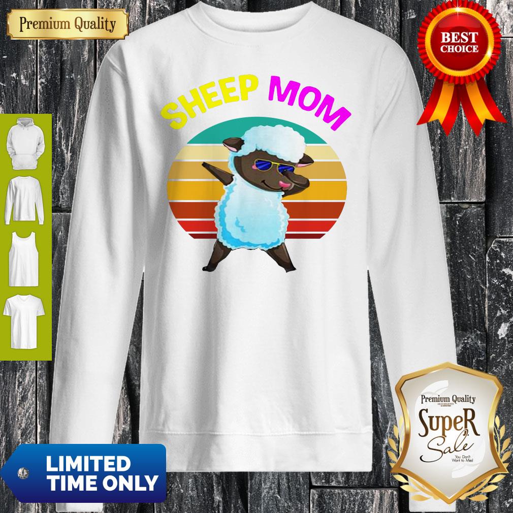 Vitntage Dabbing Sheep Mom Mama Mothers Day Shirt - Image 5