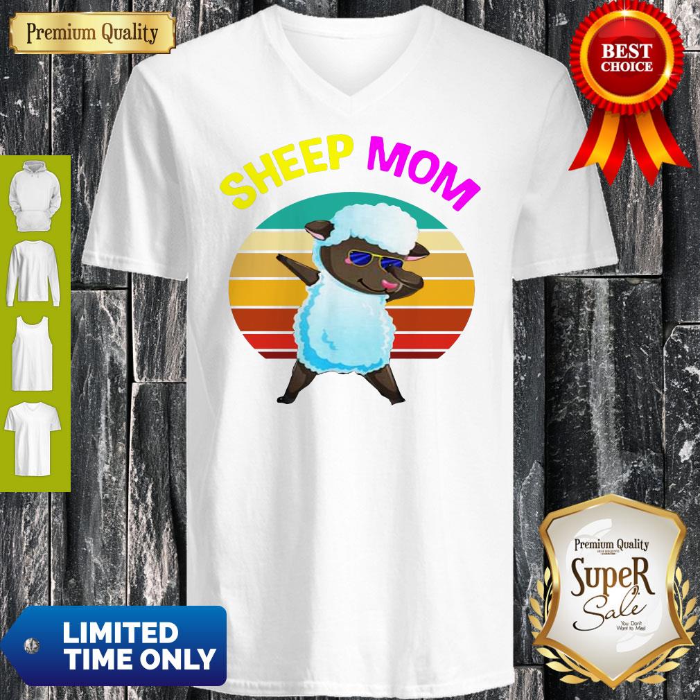 Vitntage Dabbing Sheep Mom Mama Mothers Day Shirt - Image 3