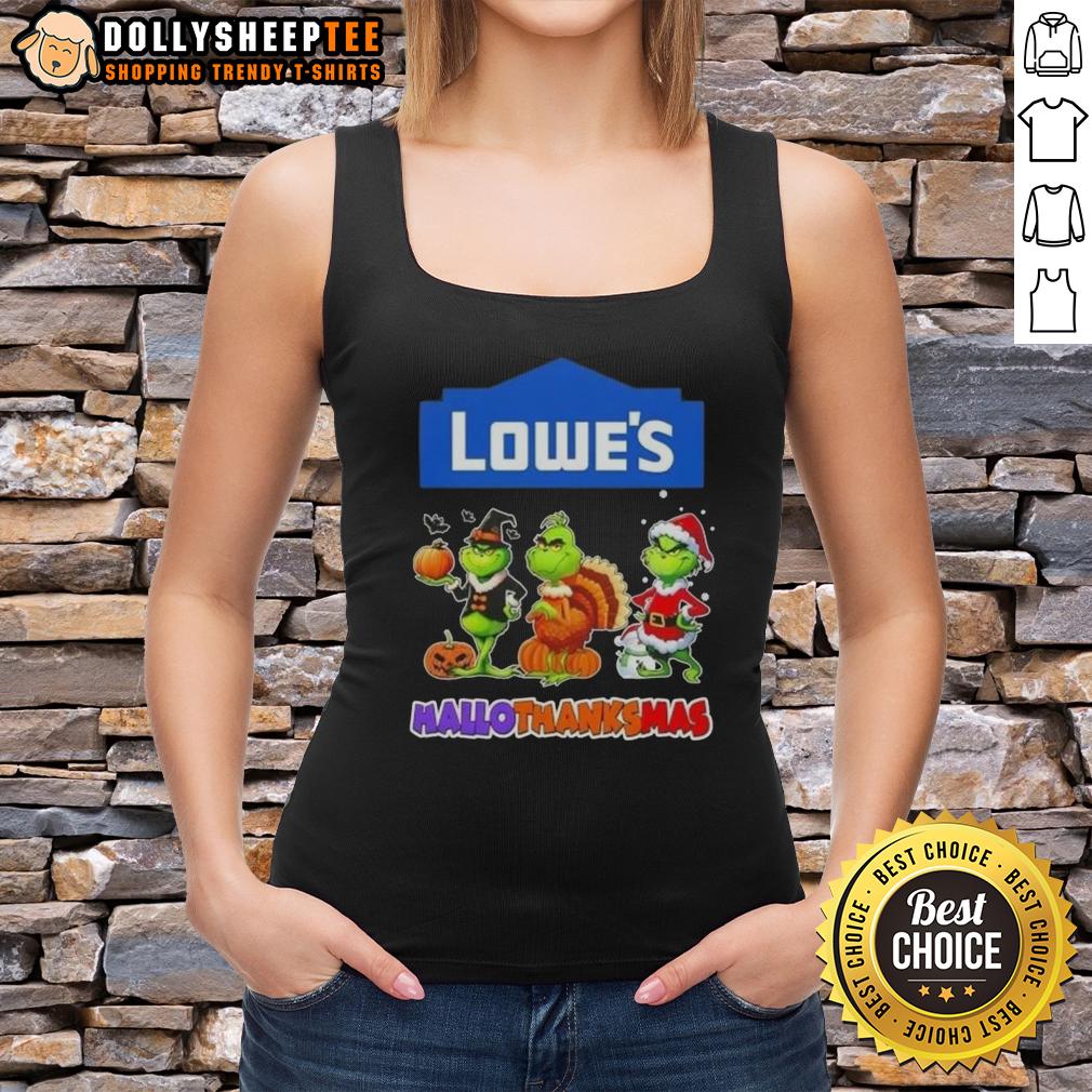 Good Lowe's X Grinch Cosplay Happy HalloThanksMas T-Shirt - Image 4