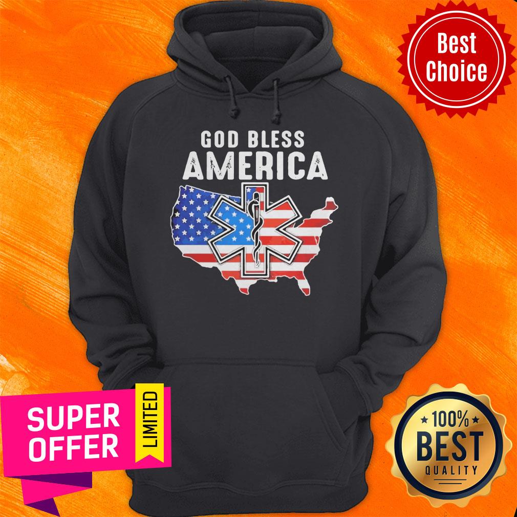 God Bless American Flag Veteran Independence Day Registered Nurse Map Shirt - Image 3