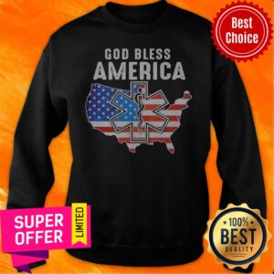 Alternative view of God Bless American Flag Veteran Independence Day Registered Nurse Map Shirt