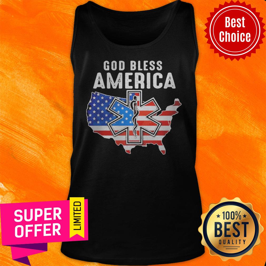 God Bless American Flag Veteran Independence Day Registered Nurse Map Shirt - Image 5