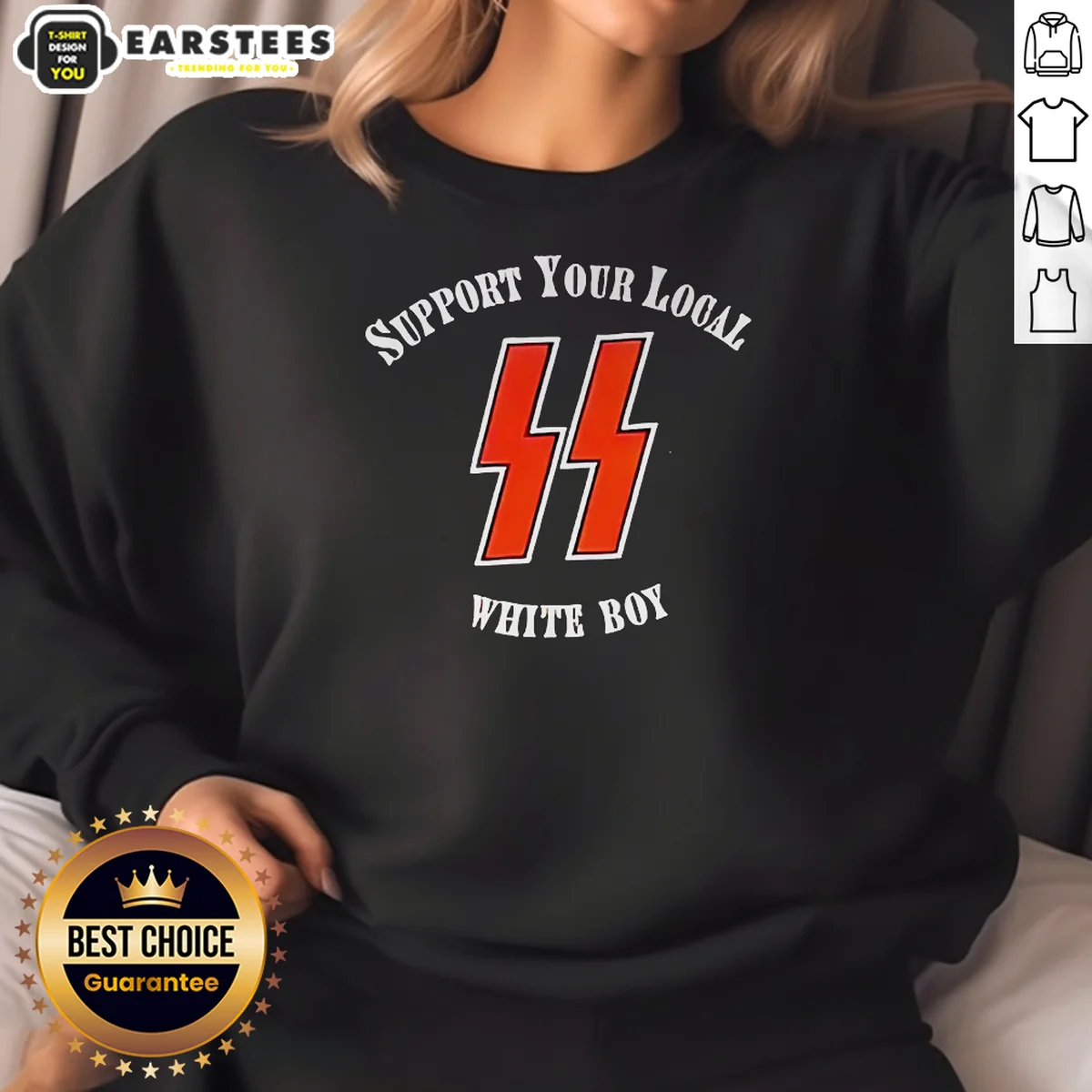 Premium Lightning Bolts Support Your Local White Boy Shirt - Image 4