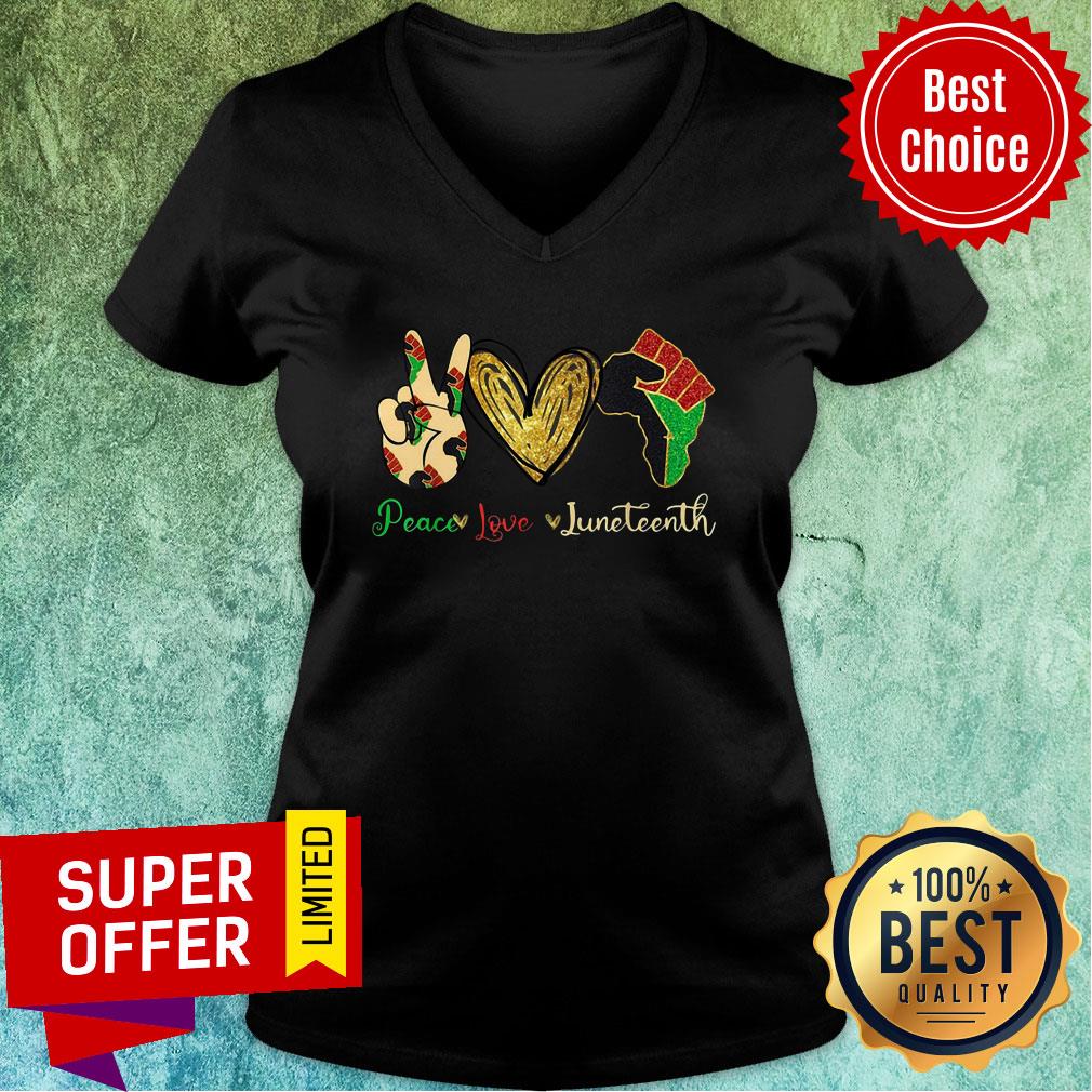 Premium Peace Love Juneteenth Mexican Flag Shirt - Image 3
