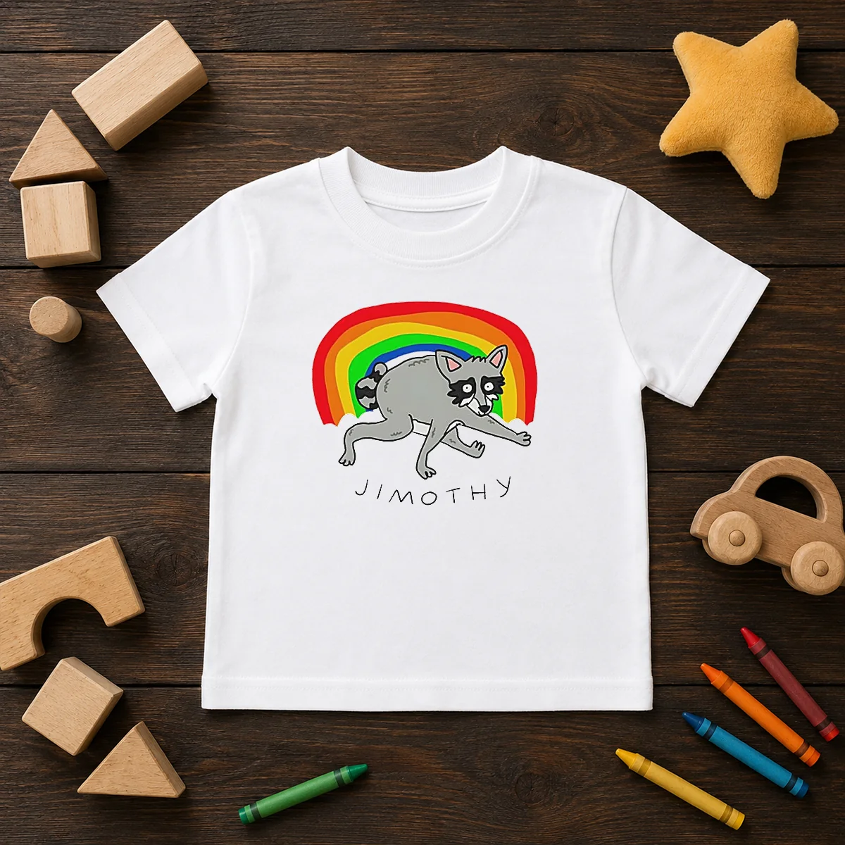 Pretty Jimothy The Raccoon Rainbow Funny Animal Shirt - Image 9