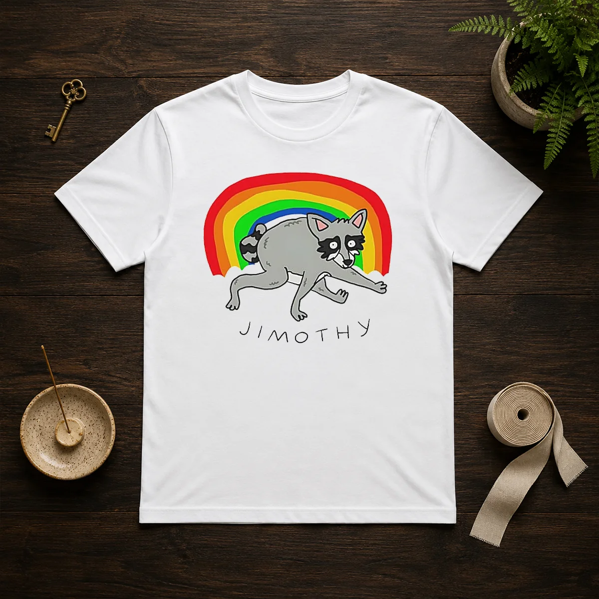 Pretty Jimothy The Raccoon Rainbow Funny Animal Shirt