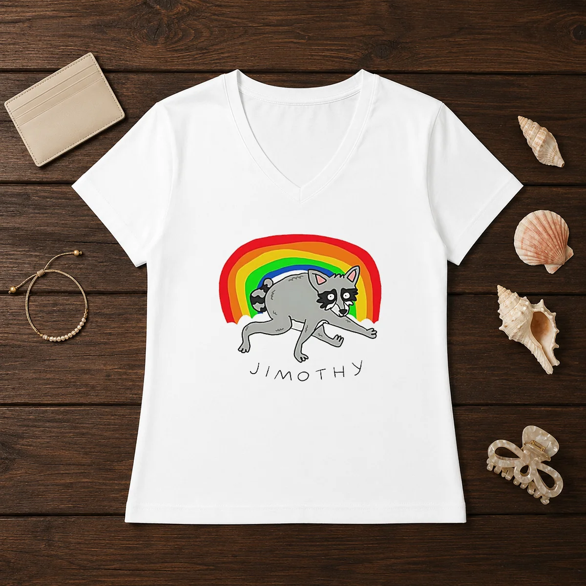 Pretty Jimothy The Raccoon Rainbow Funny Animal Shirt - Image 2